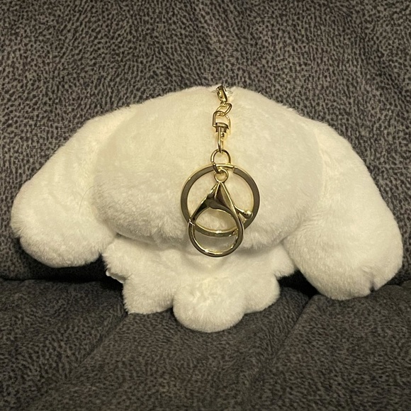 Blue Plaid Bow Cinnamoroll Plush Keychain (4”) - Picture 5 of 5